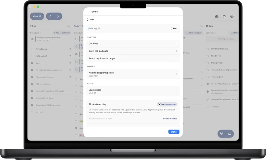 Weekr on Mac — goals